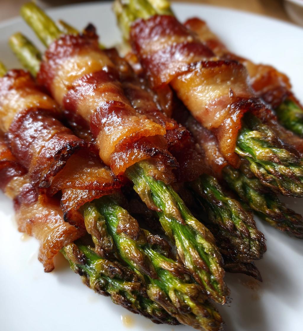 15 minute air fryer bacon wrapped asparagus - detail 1