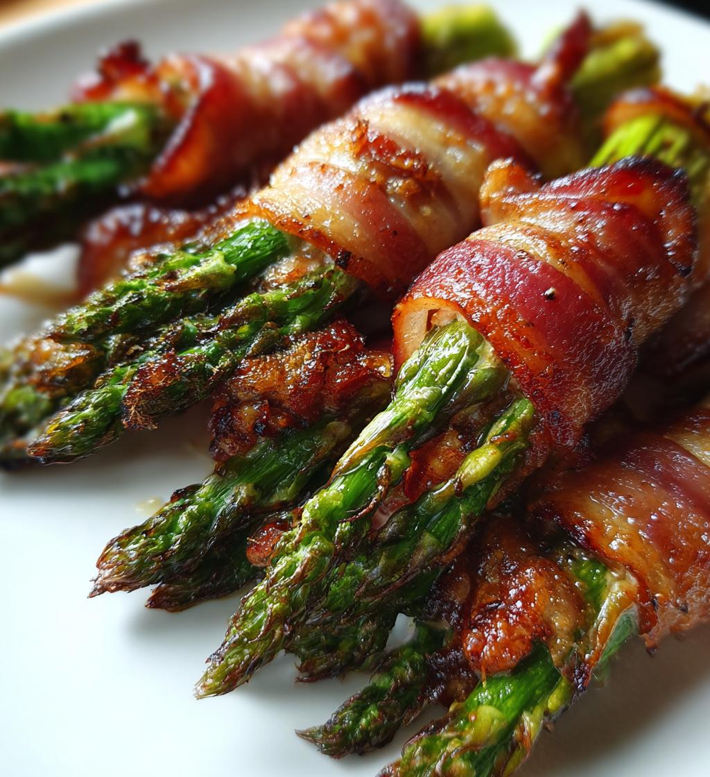 15 minute air fryer bacon wrapped asparagus