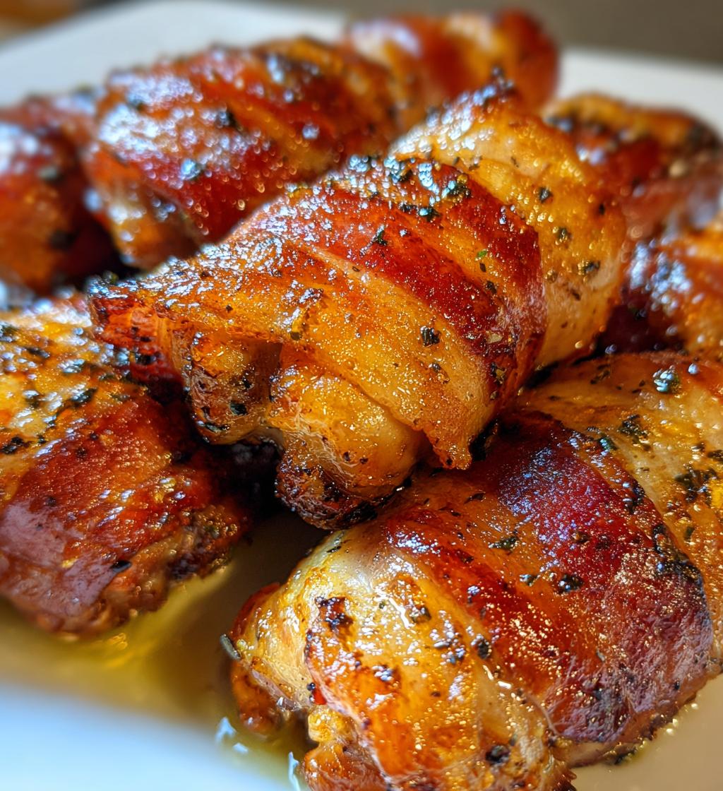 15 minute air fryer bacon wrapped chicken bites