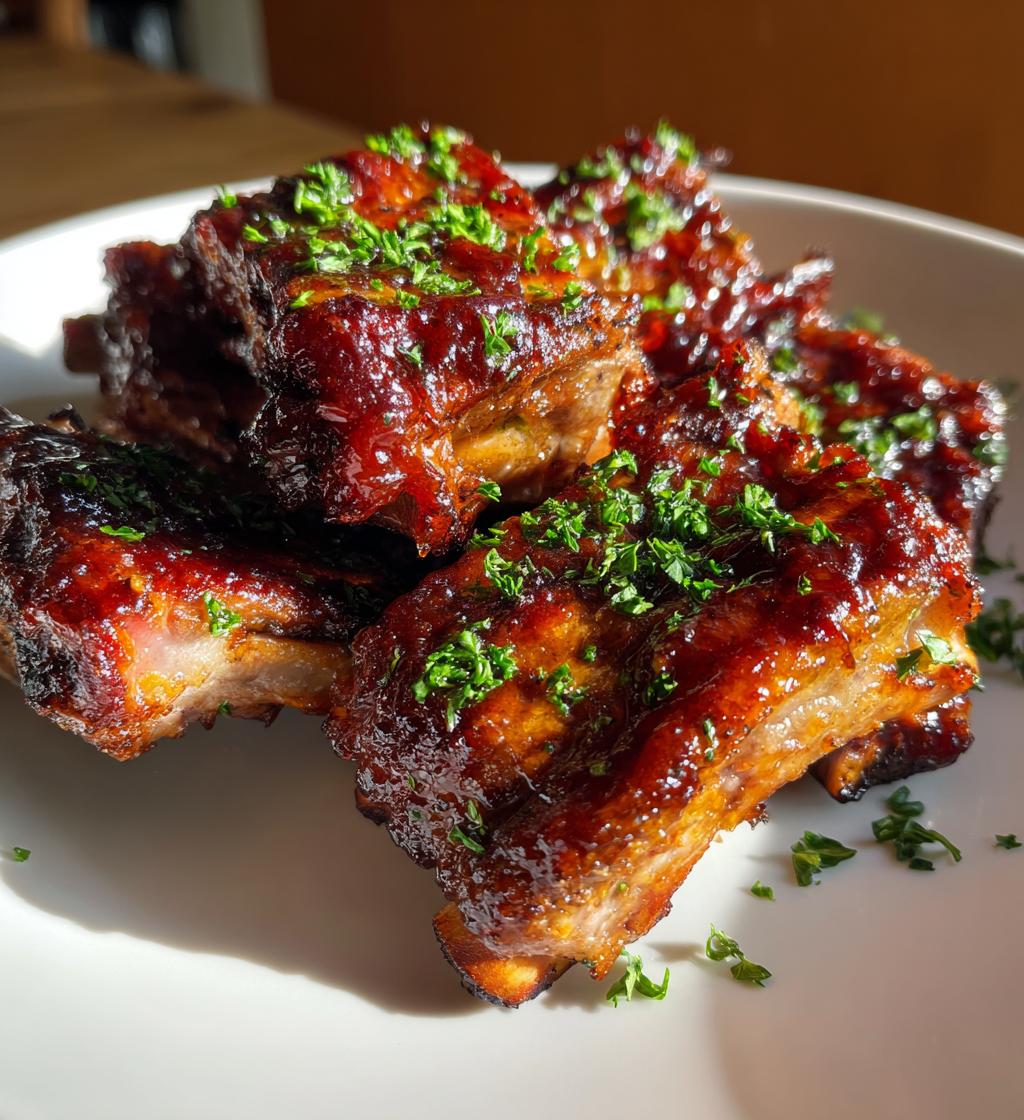 15 minute air fryer bbq ribs - detail 1