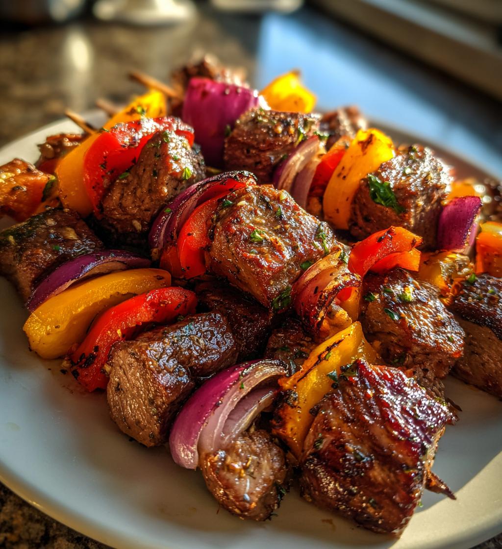 15 minute air fryer beef kabobs - detail 1