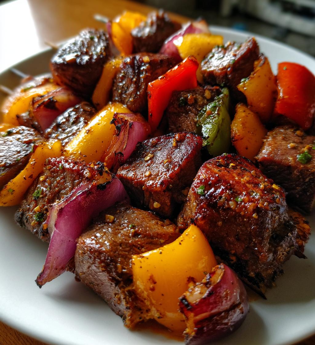 15 minute air fryer beef kabobs