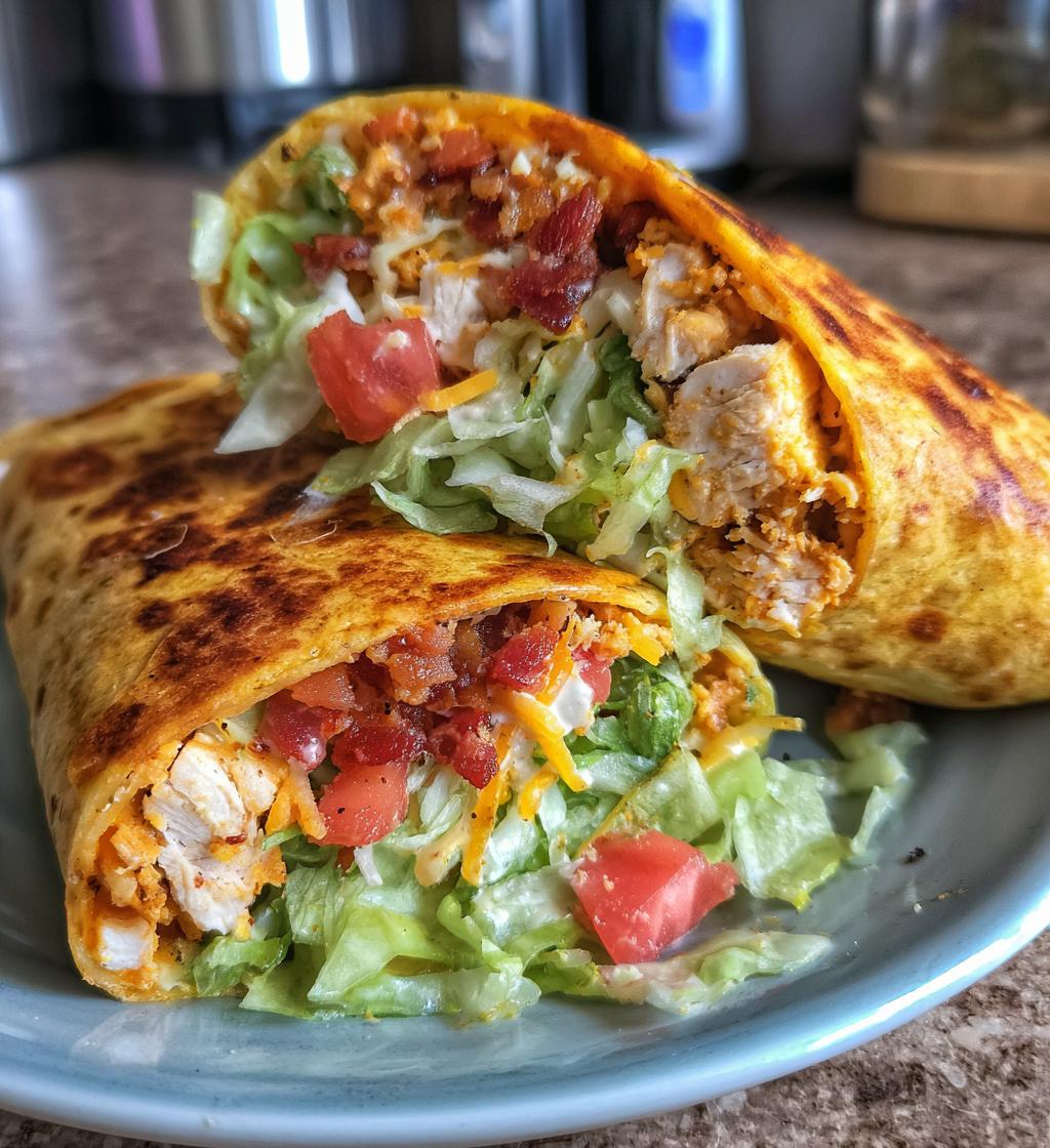 15 minute air fryer chicken bacon ranch wraps - detail 1