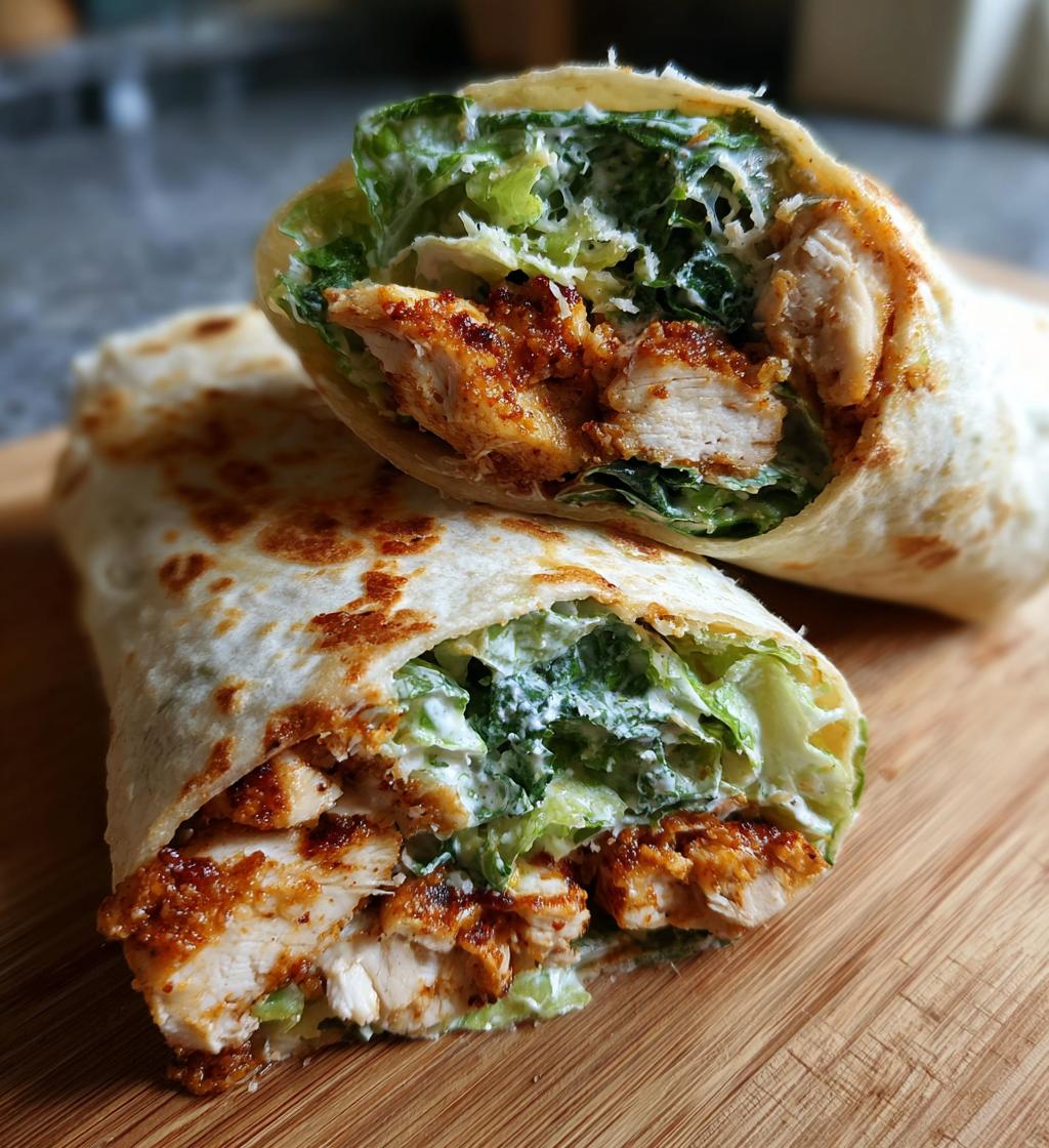 15 minute air fryer chicken caesar wraps - detail 1