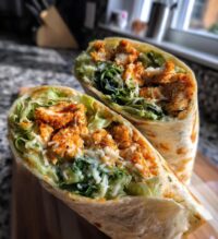 15 minute air fryer chicken caesar wraps