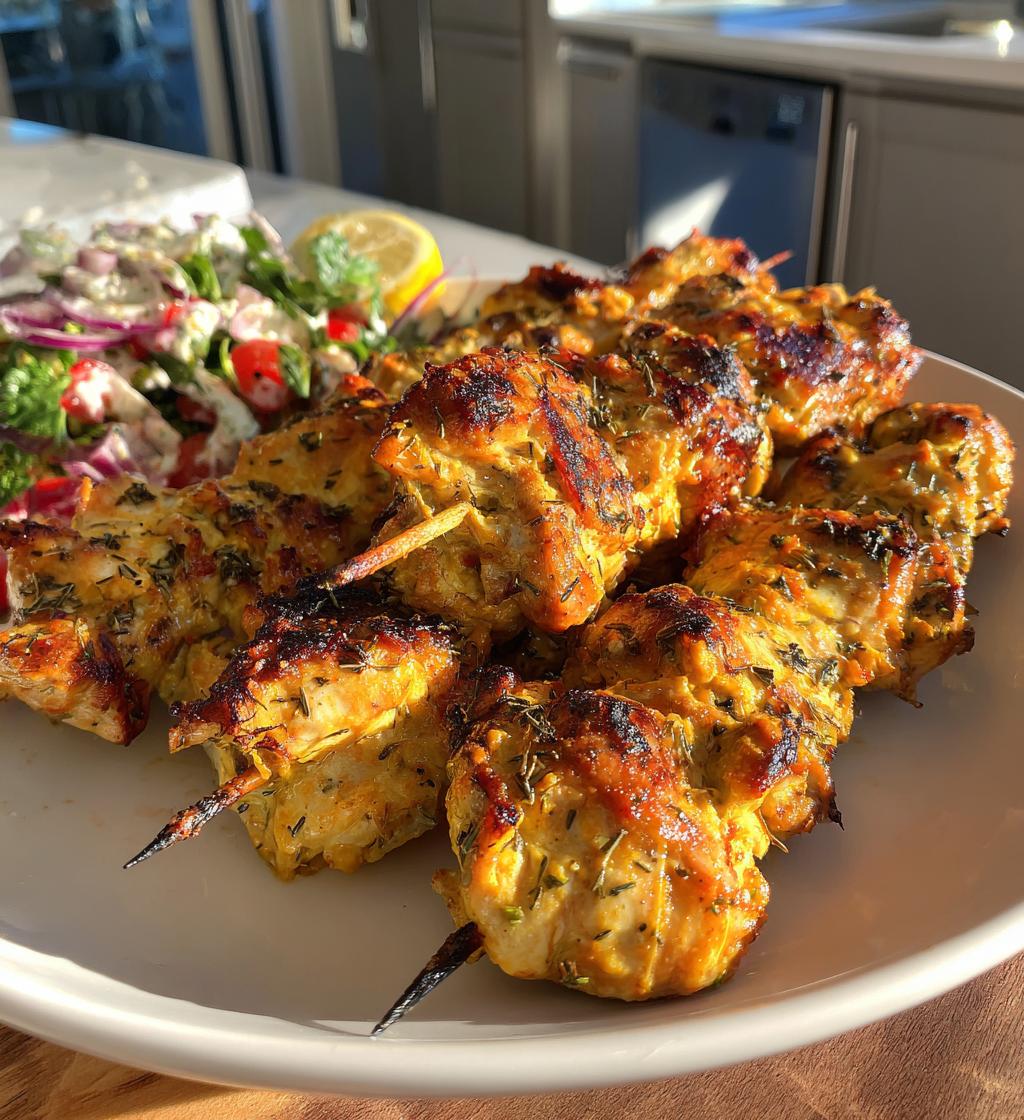 15 minute air fryer greek chicken skewers - detail 1