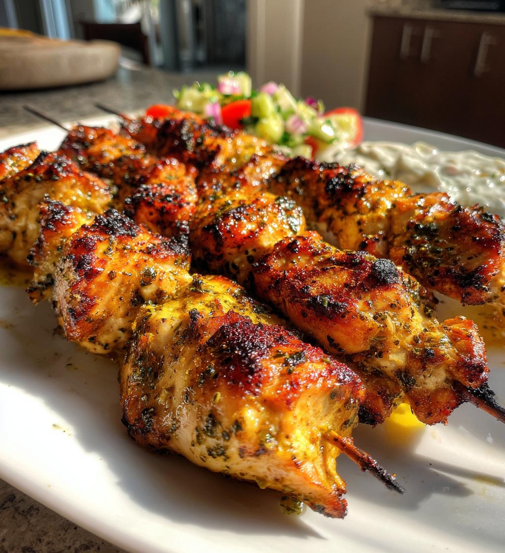 15 minute air fryer greek chicken skewers