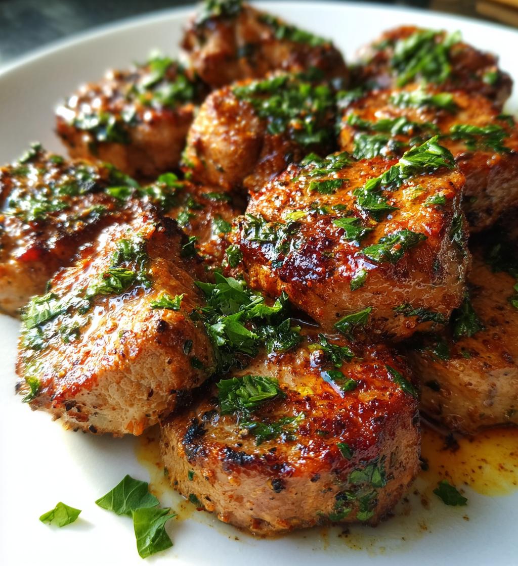 15 minute air fryer pork tenderloin medallions - detail 1