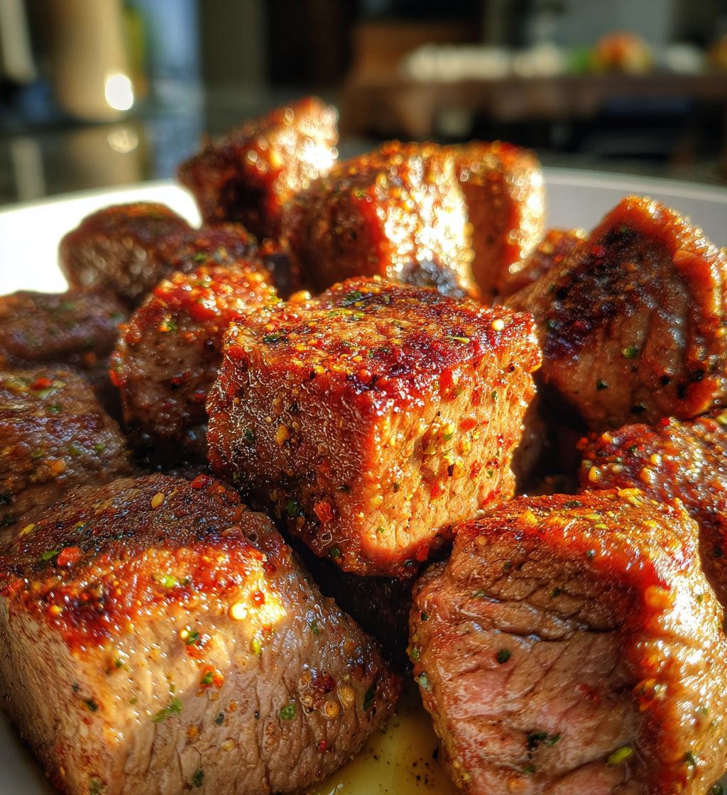 15 minute air fryer steak bites - detail 1