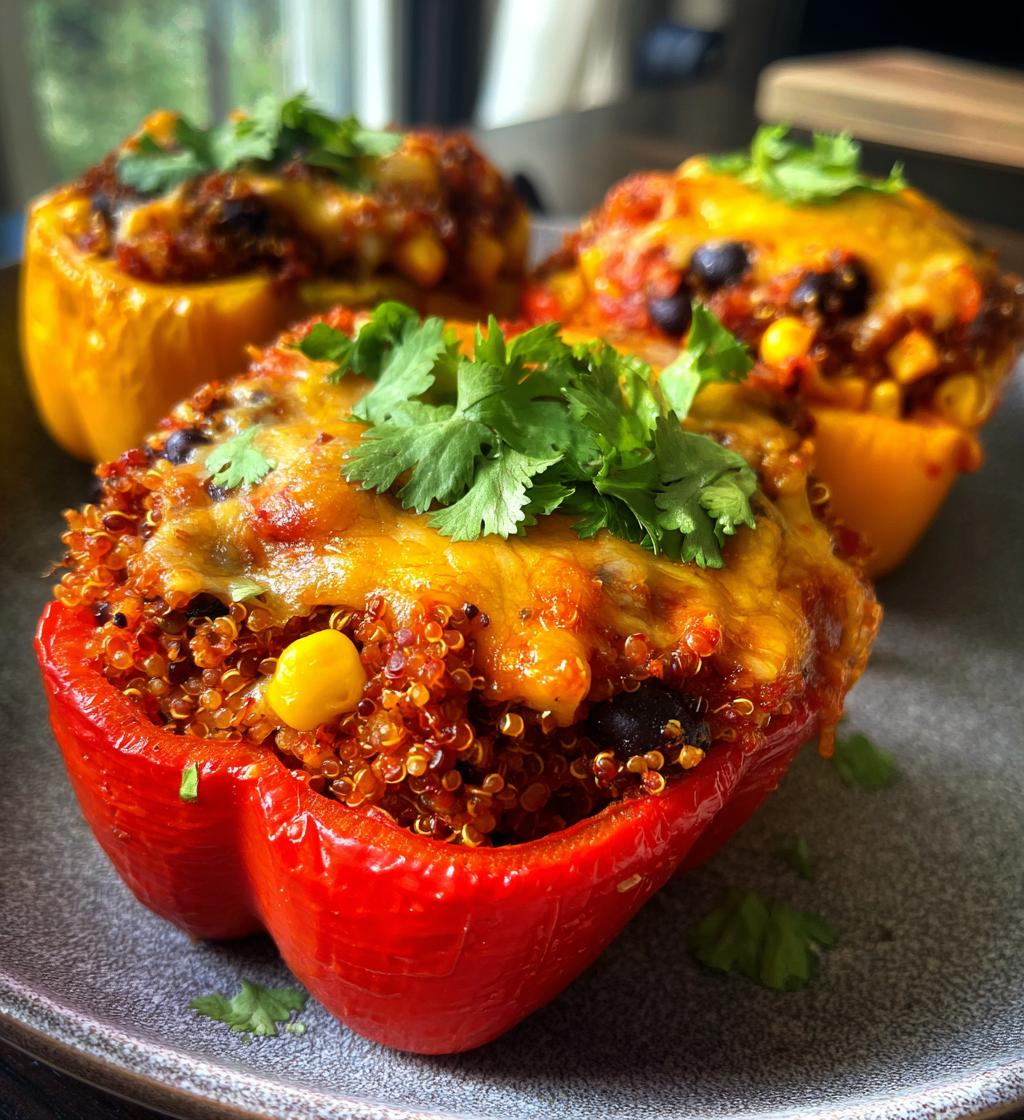 15 minute air fryer stuffed bell peppers - detail 1