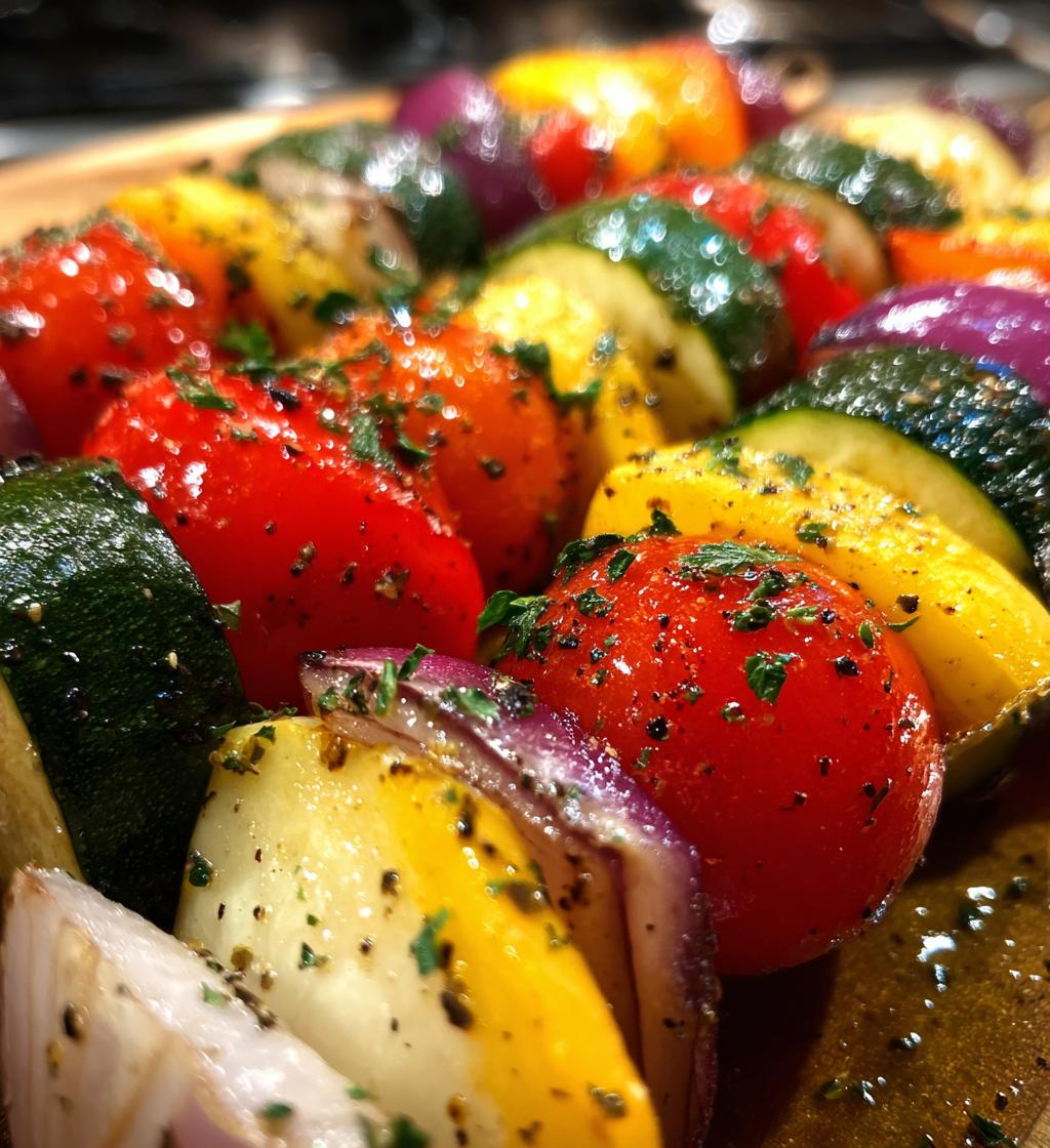 15 minute air fryer veggie skewers - detail 1