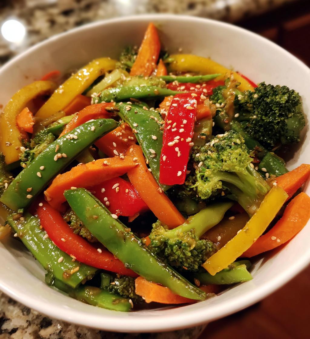 15 minute air fryer veggie stir fry - detail 1