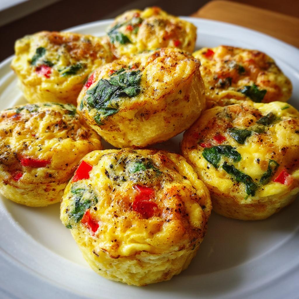 Muffin di Uova con Spinaci e Peperoni