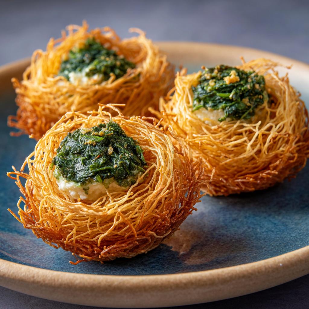 Nidi di Pasta Kataifi con Ricotta e Spinaci