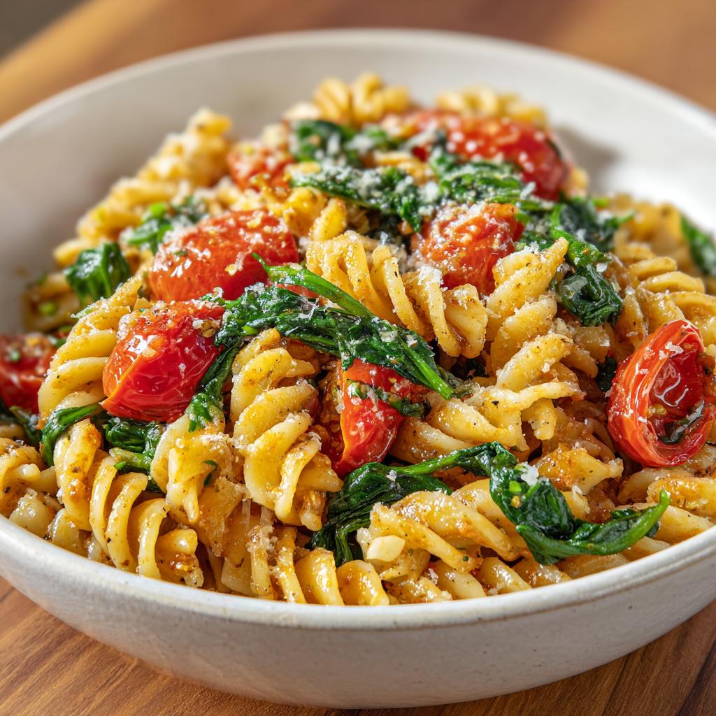 Pasta Integrale con Pomodorini e Spinaci