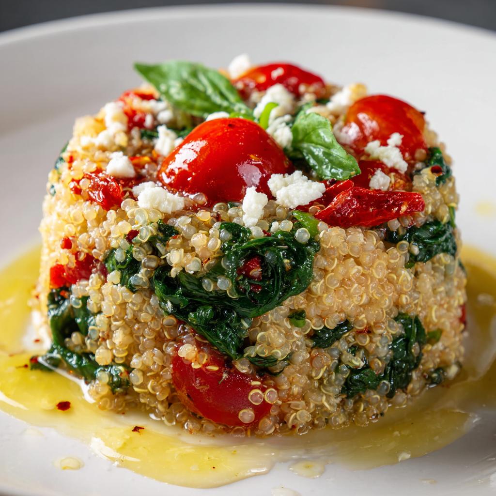 Quinoa Bianca con Spinaci e Feta