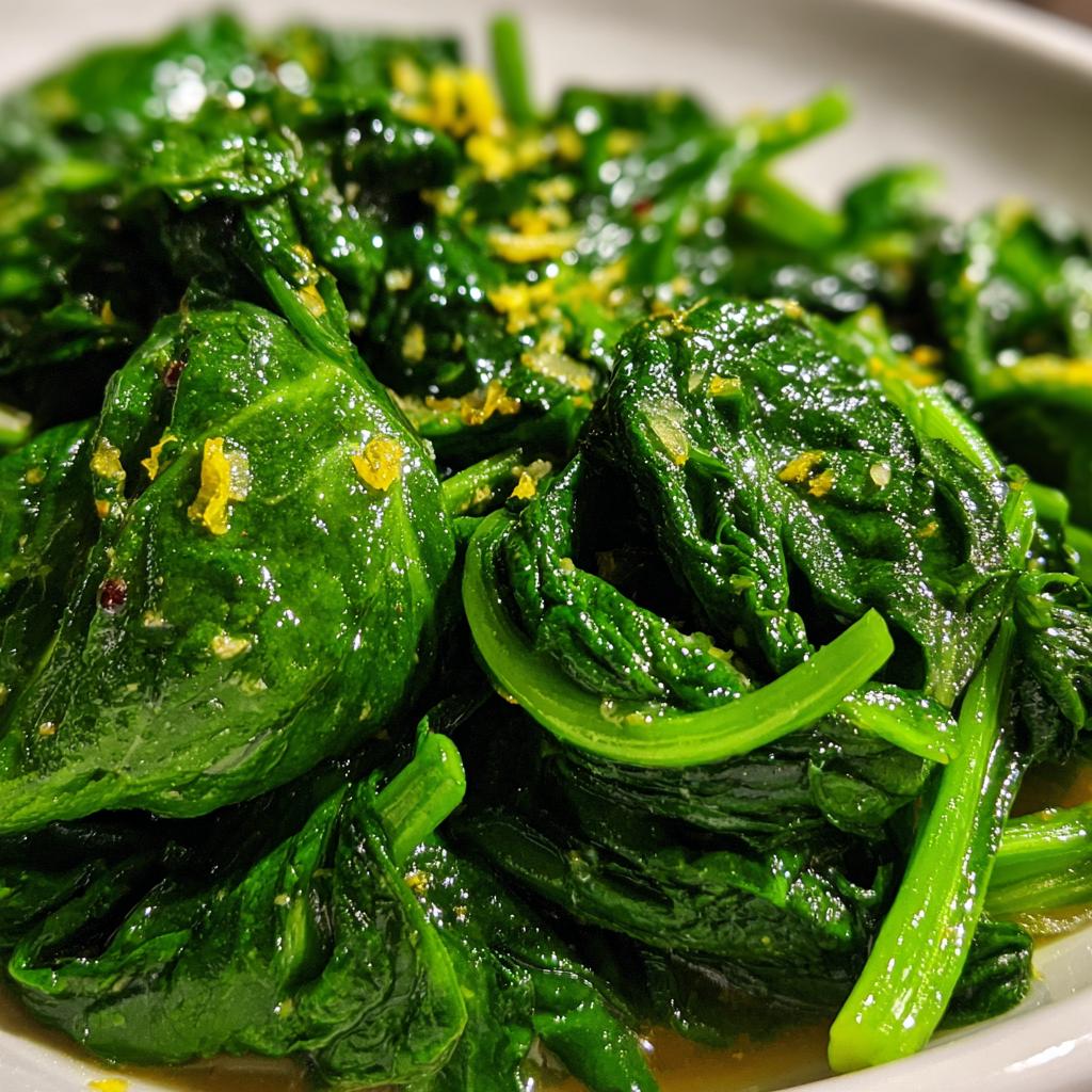 Spinaci Sautéed con Aglio e Limone