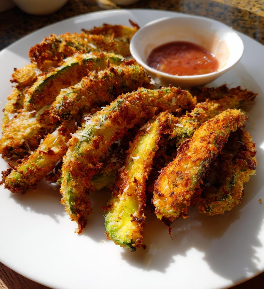 air fryer avocado fries almond flour crust - detail 1