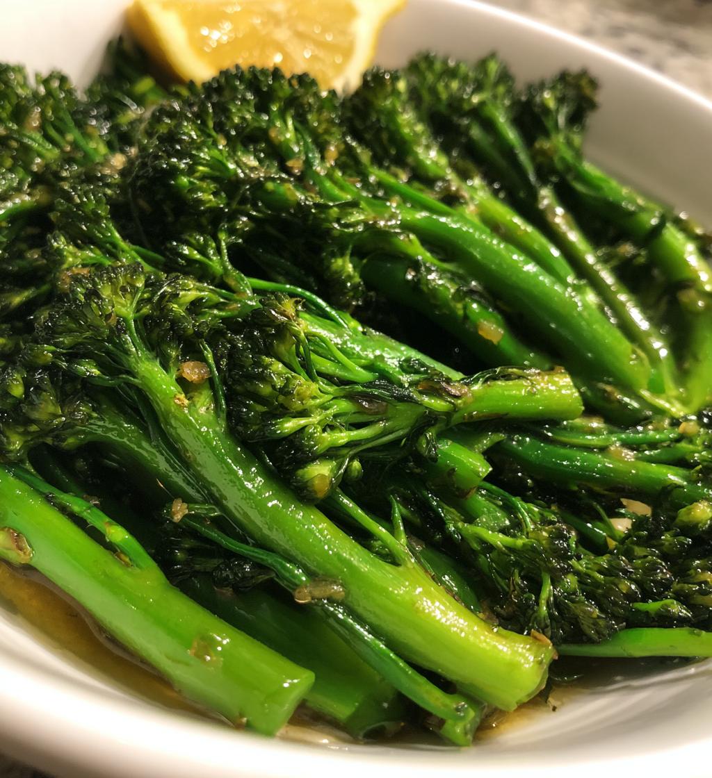 air fryer broccolini recipe healthy side dish - detail 1