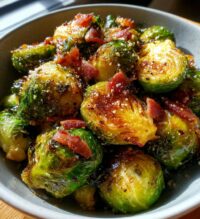 air fryer brussels sprouts with bacon or olive oil