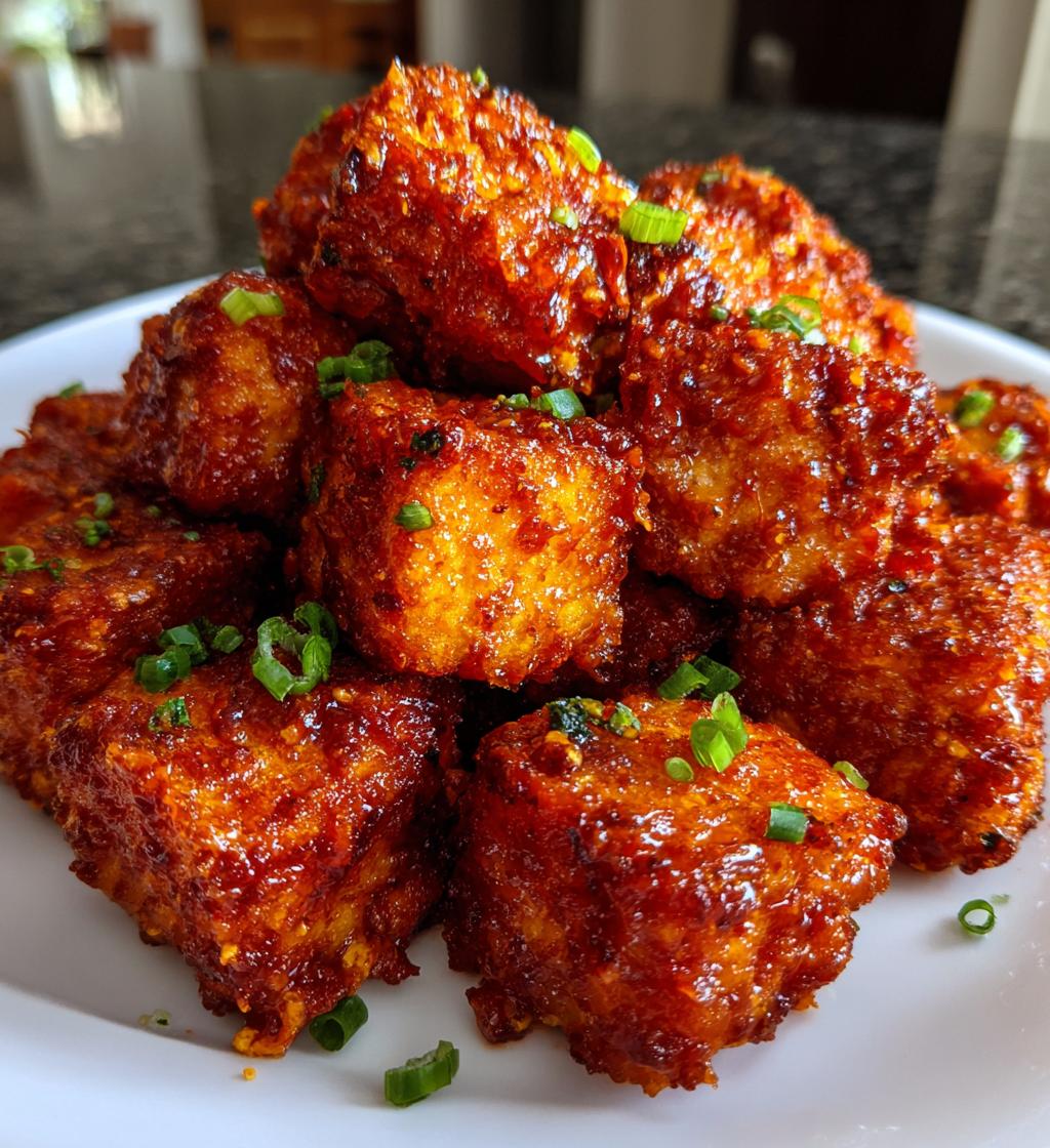 air fryer buffalo tofu bites recipe