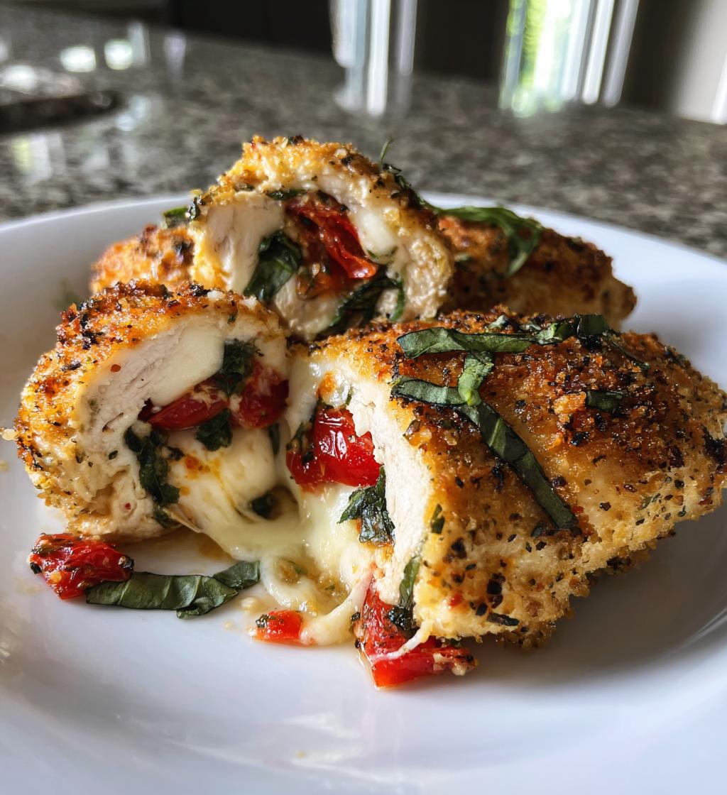 air fryer caprese stuffed chicken fillet