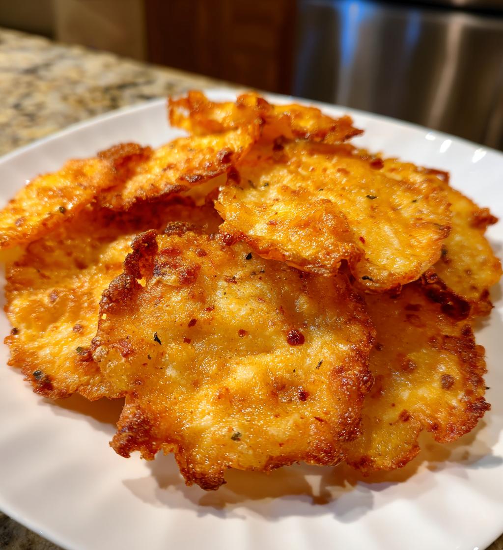 air fryer cheddar cheese crisps - detail 1