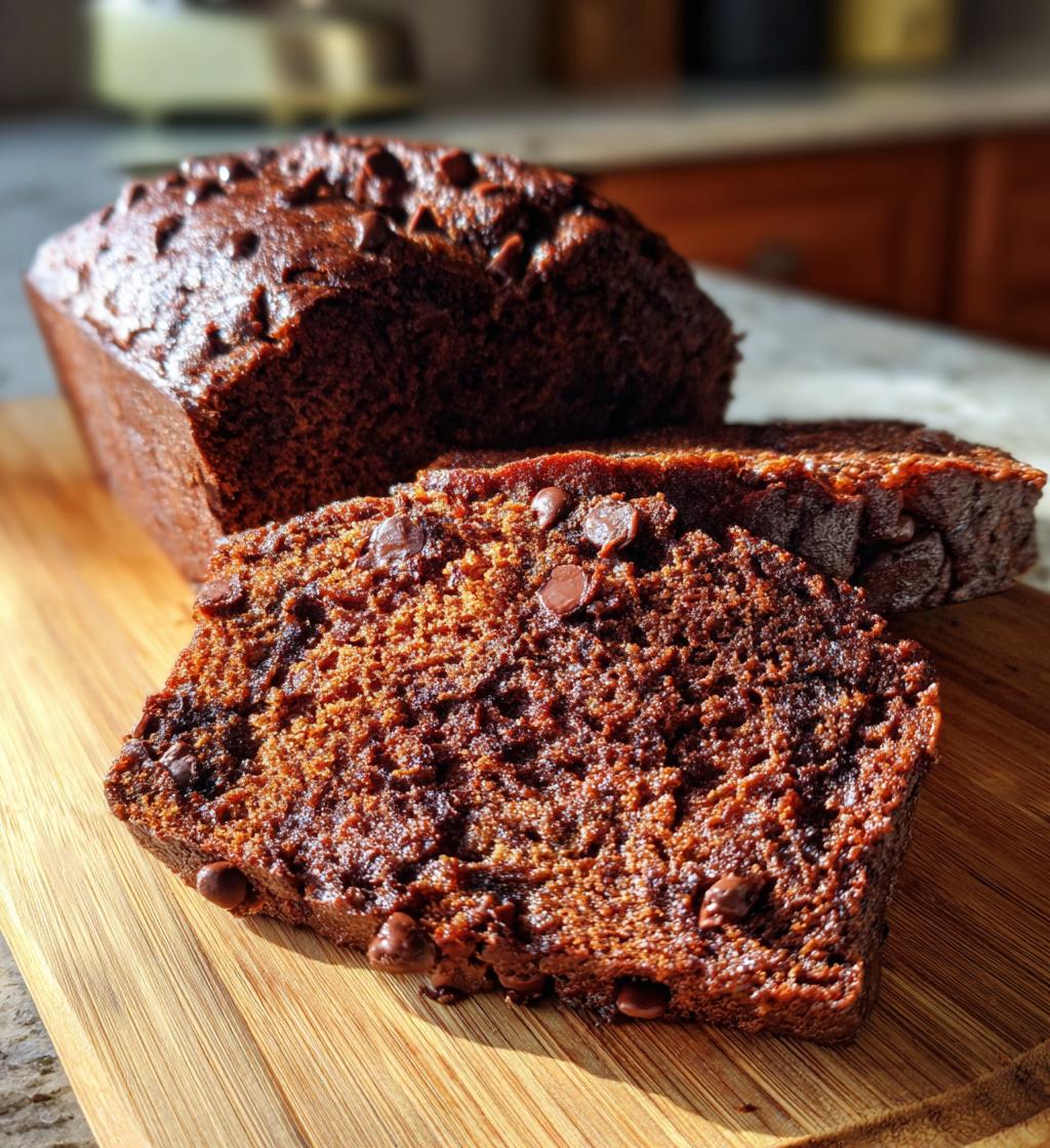 air fryer chocolate banana bread - detail 1