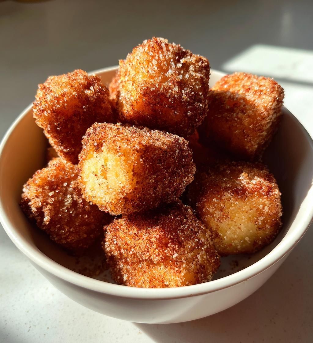air fryer churro bites quick easy dessert recipe