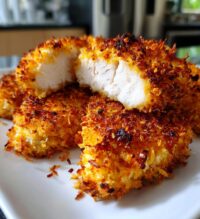 air fryer coconut crusted chicken breast