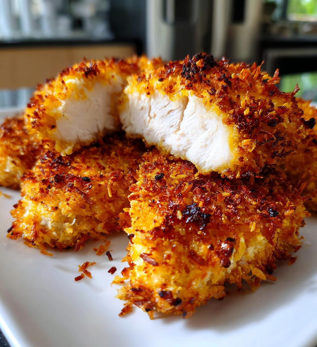 air fryer coconut crusted chicken breast