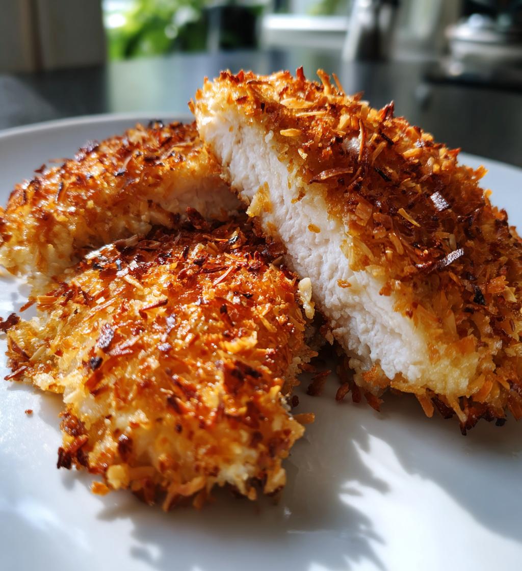 air fryer coconut crusted chicken fillet recipe - detail 1