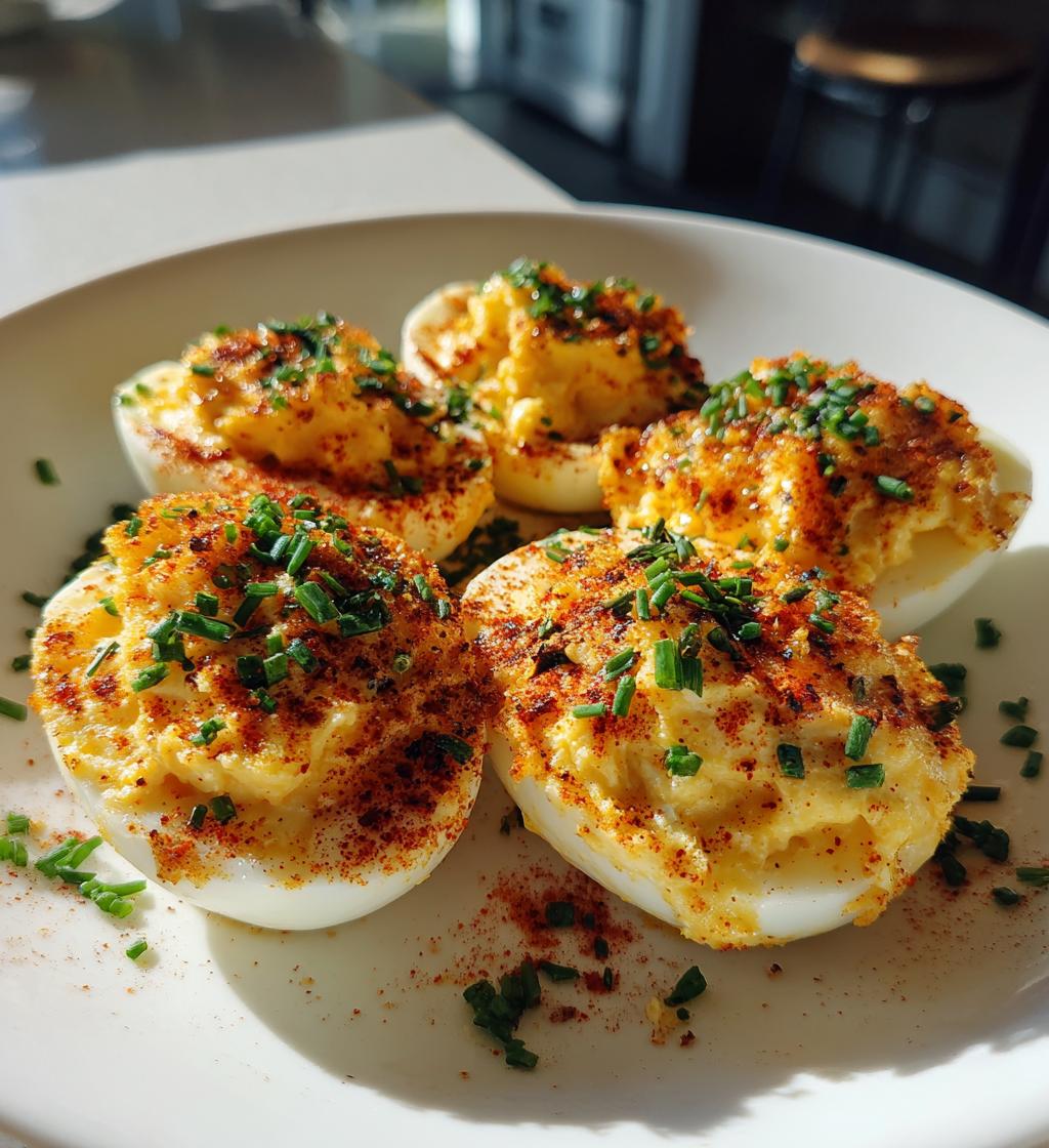 air fryer deviled eggs crispy outside - detail 1