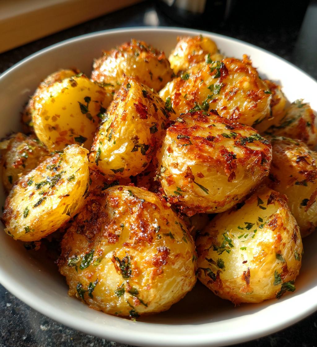air fryer garlic herb potato bites