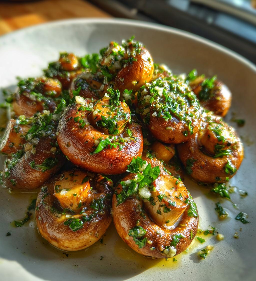 air fryer garlic mushrooms recipe - detail 1
