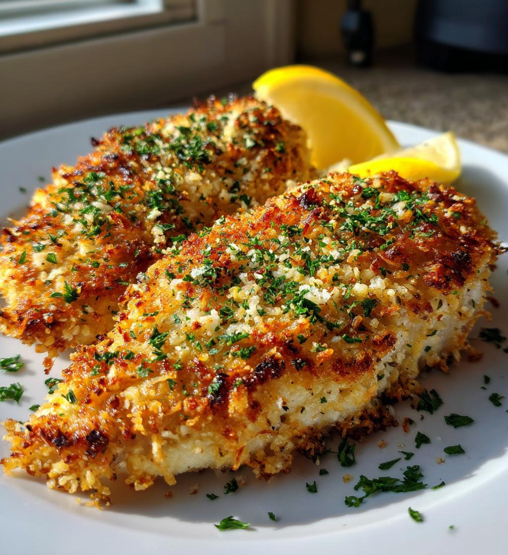 air fryer garlic parmesan crusted chicken breast recipe - detail 1