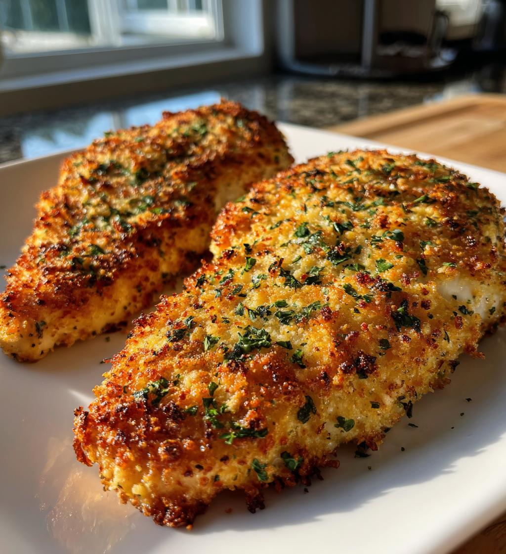 air fryer garlic parmesan crusted chicken fillet