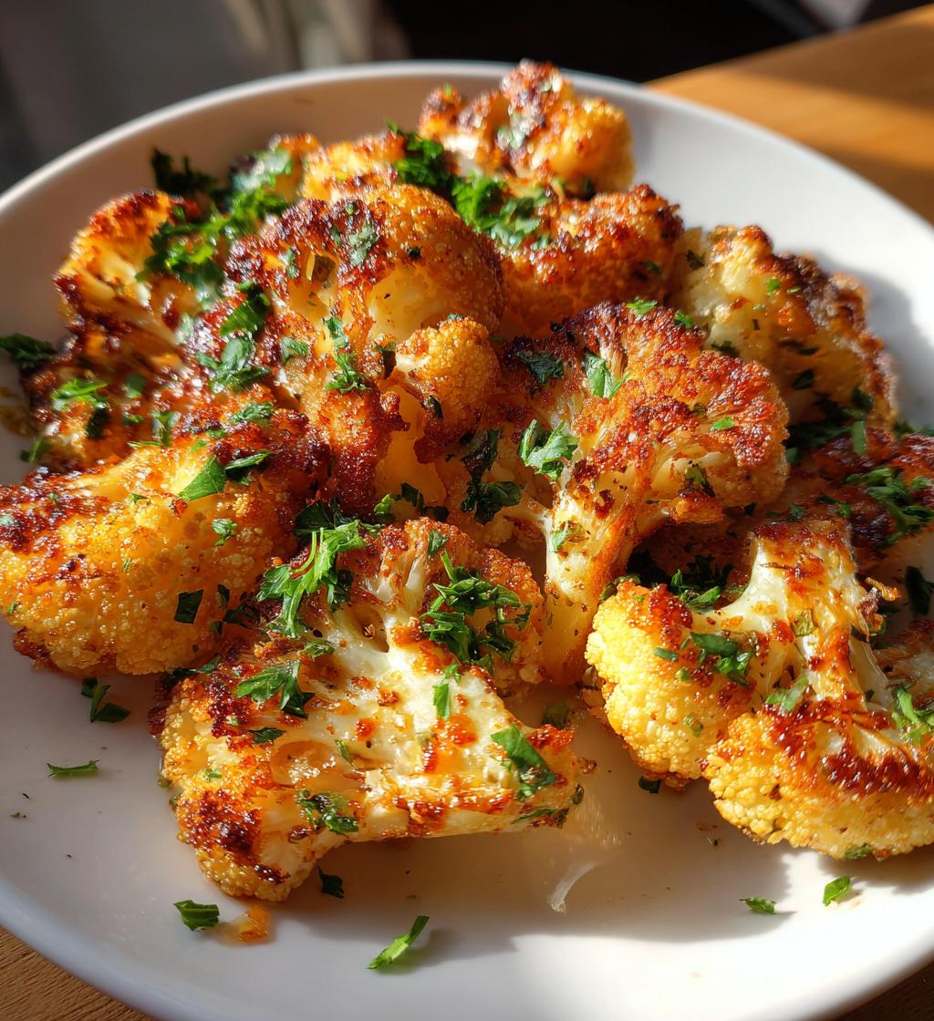 air fryer garlic roasted cauliflower recipe - detail 1