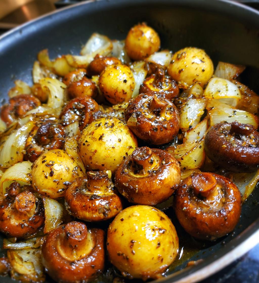 air fryer mushrooms onions combo recipe