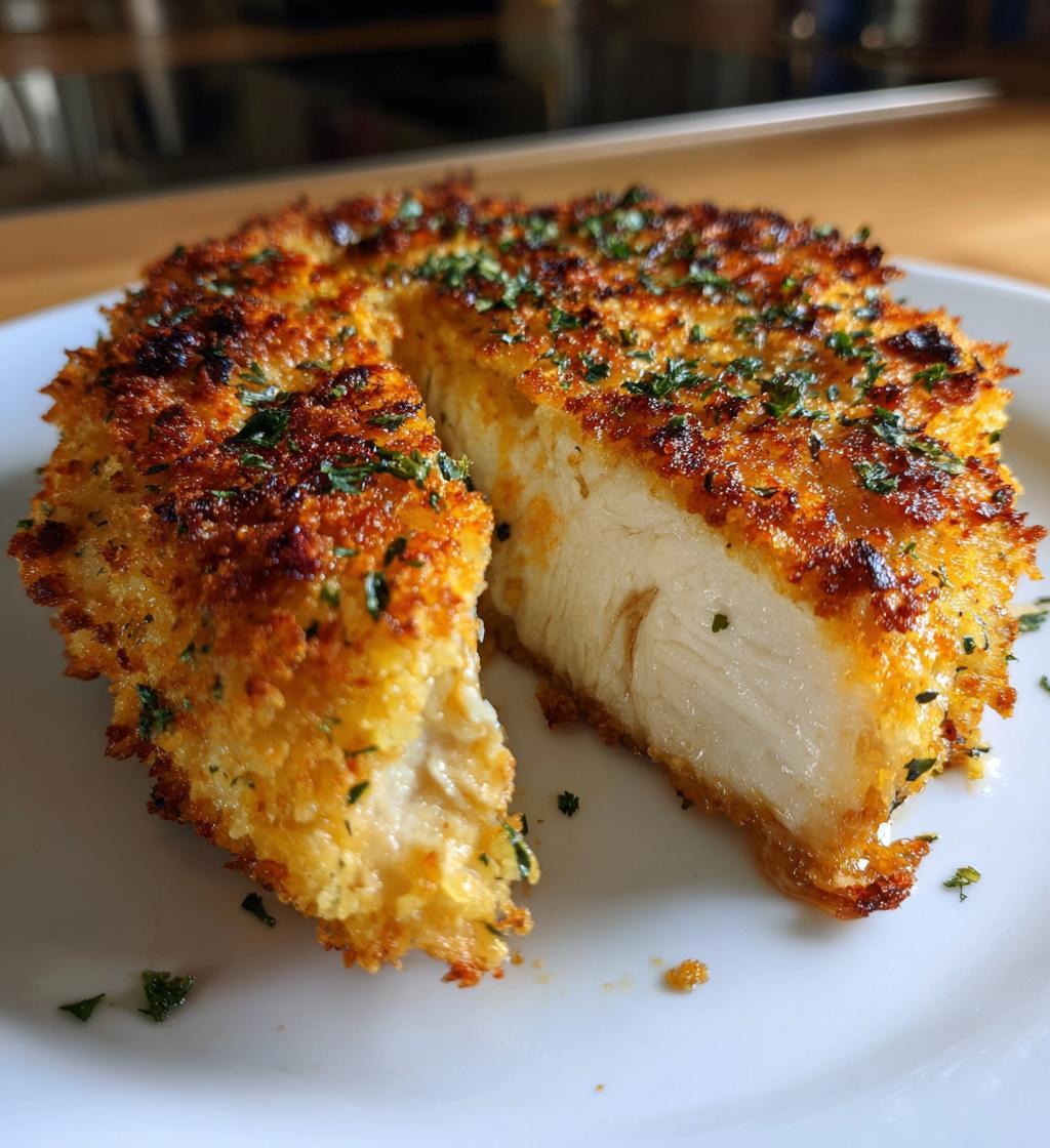 air fryer parmesan crusted chicken fillet - detail 1