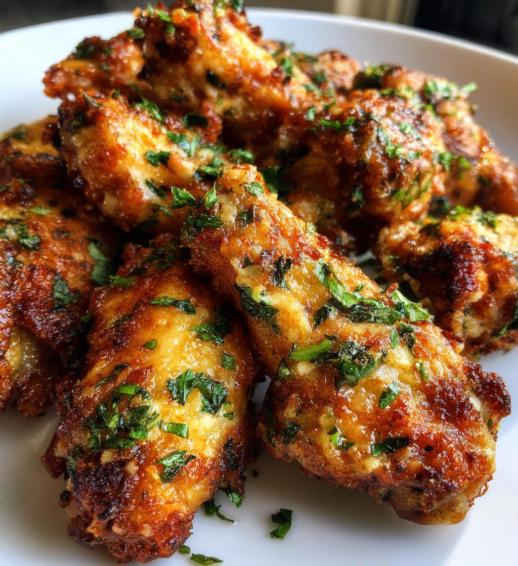 air fryer parmesan garlic wings recipe