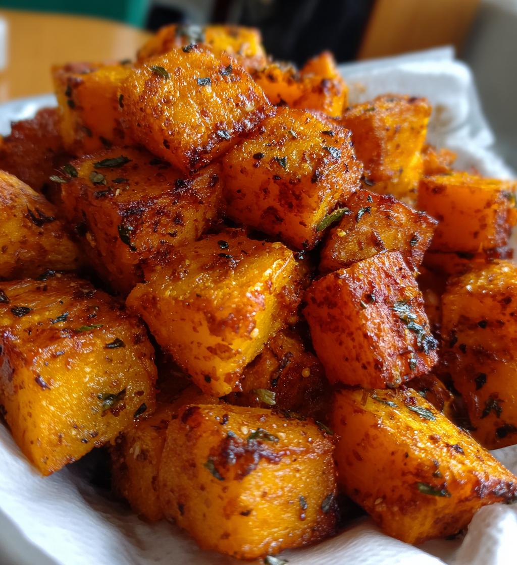 air fryer pumpkin cubes crispy tips - detail 1