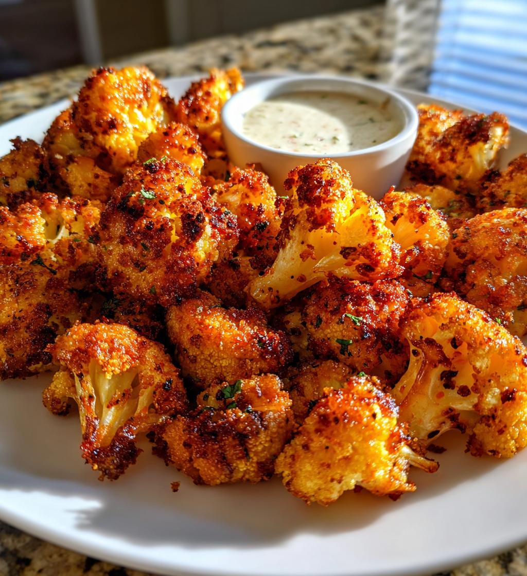 air fryer spicy cauliflower bites