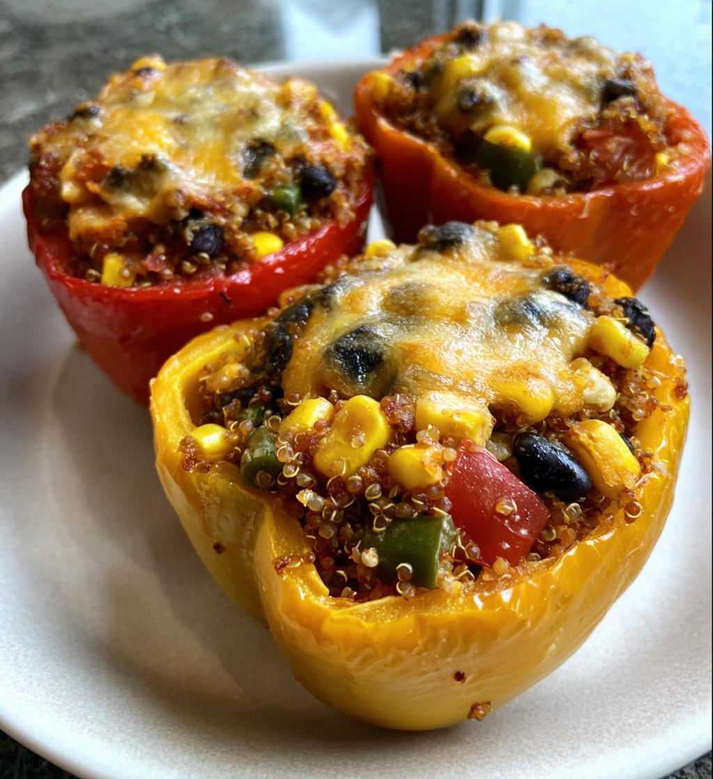 air fryer stuffed bell peppers vegetarian - detail 1