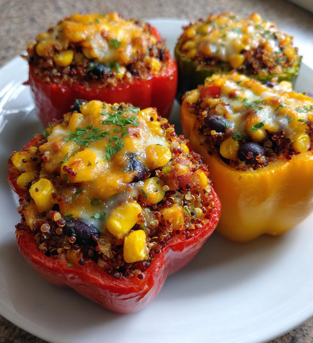 air fryer stuffed bell peppers vegetarian - detail 2