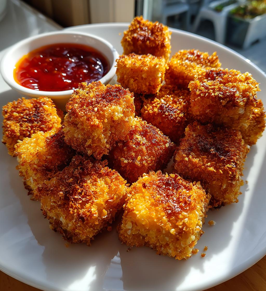 air fryer tofu bites crispy vegan snack recipe - detail 1
