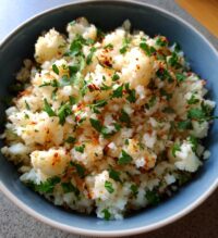 easy air fryer cauliflower rice recipe