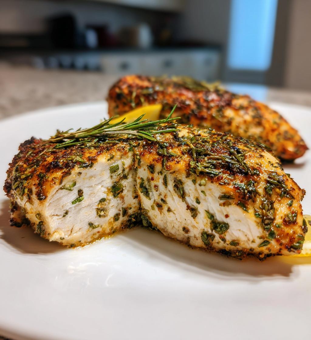 healthy air fryer lemon herb chicken recipe