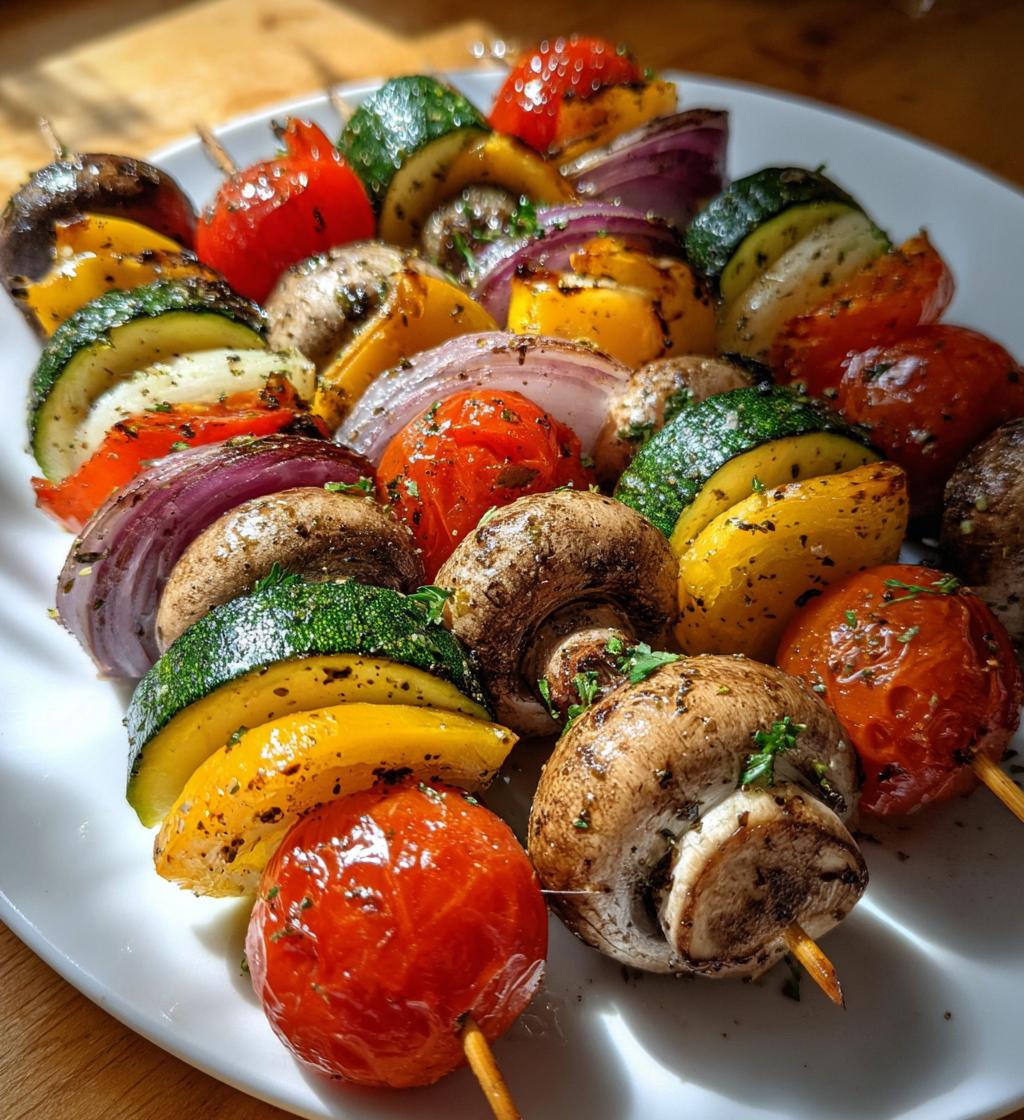 healthy air fryer mediterranean veggie skewers recipe - detail 1