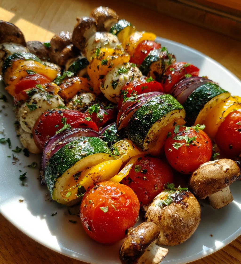 healthy air fryer mediterranean veggie skewers recipe